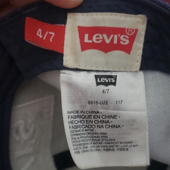 Levi’s Logo Blue & Red with stripes Snapback Hat Cap Kid's 4-7 Youth Size casque - Picture 5 of 5